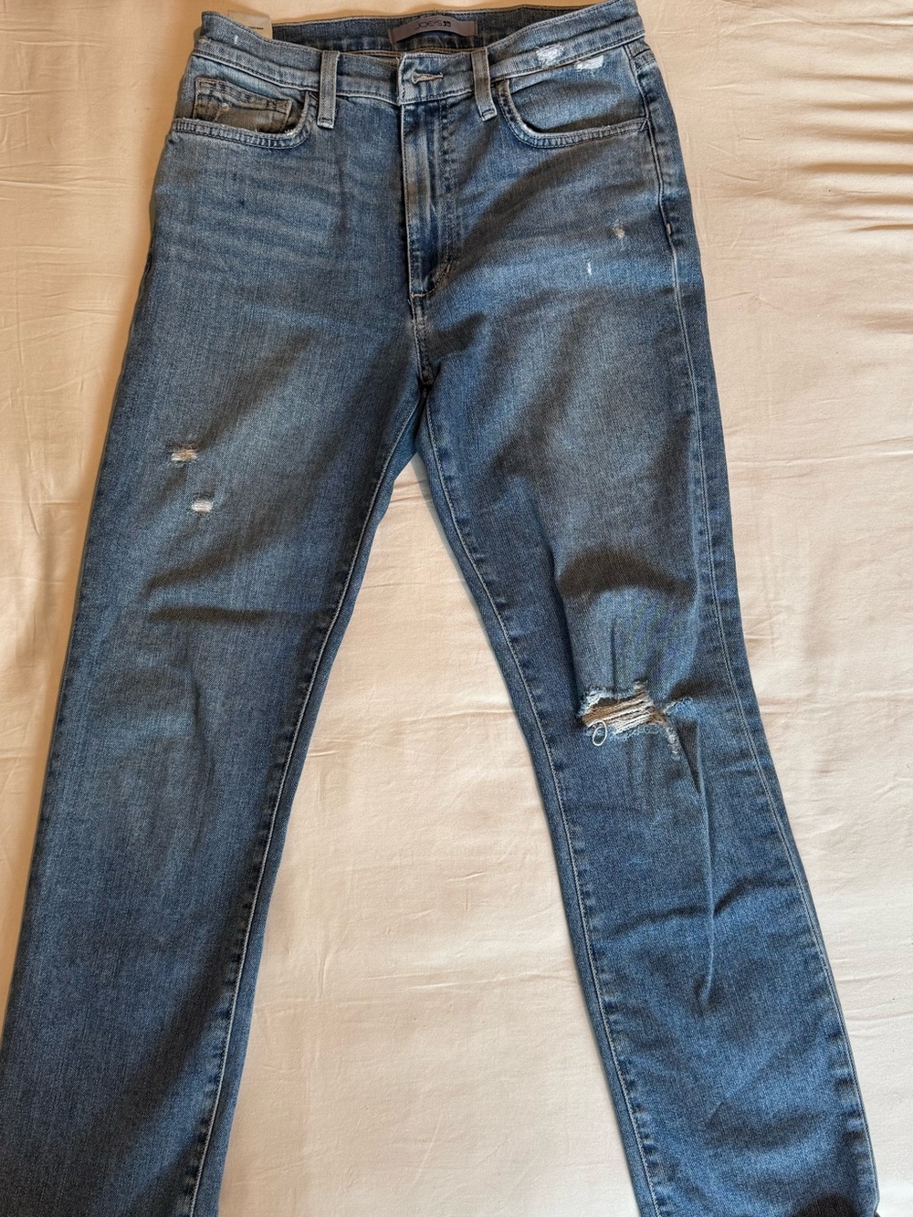 Joe's Jeans light blue denim with cream inner lining
